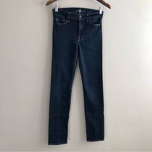 7 For All Mankind Mid Rise Waist Roxanne Skinny Fit Denim Jeans Pants Blue